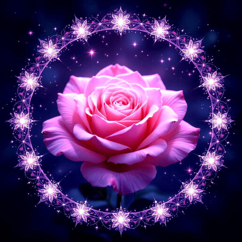 Accompagnement spirituel guidé avec lumière rose et violette(1) Illustration d’un accompagnement spirituel guidé avec lumière rose et violette