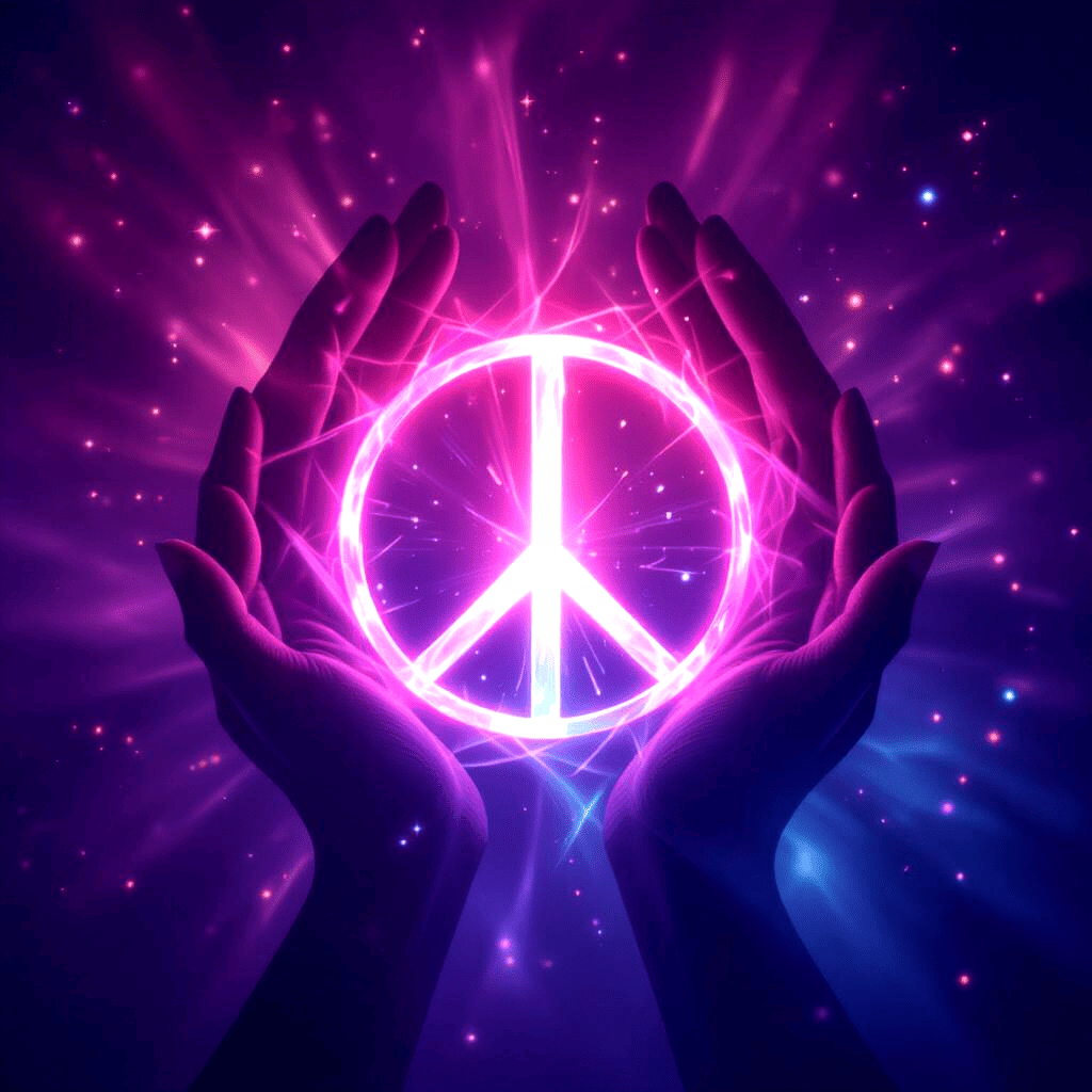 Énergie lumineuse violette, rose et bleue symbolisant la paix intérieure et l’harmonie(1) Énergie lumineuse violette, rose et bleue symbolisant la paix intérieure et l’harmonie